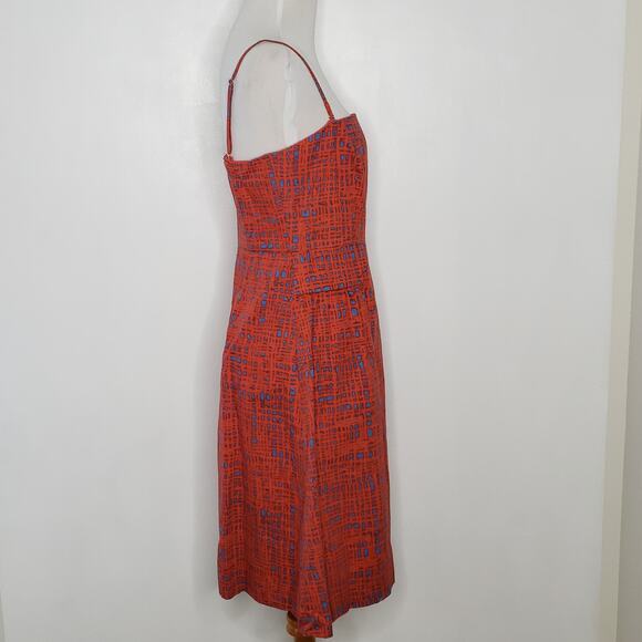 Tabitha Convertible Fit & Flare Dress Red Blue Summer Square Neck Women 10 - Picture 2 of 12